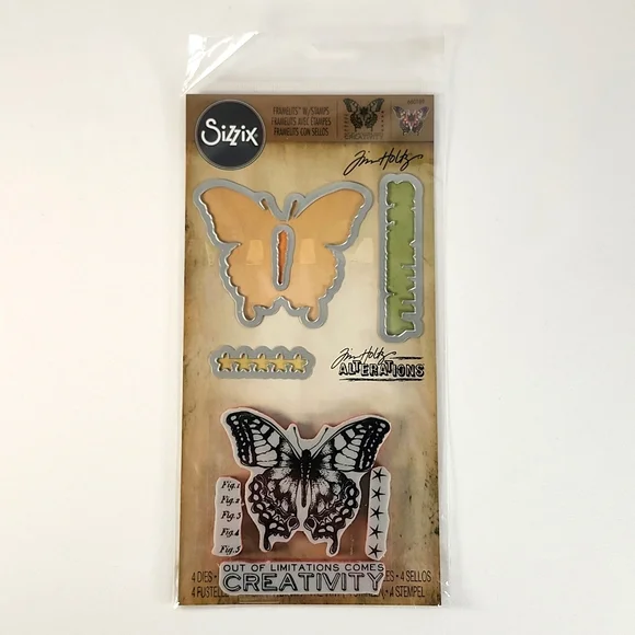 Sizzix Framelits with Stamps (barely used) - Tim Holtz Alterations collection - Picture 12 of 16